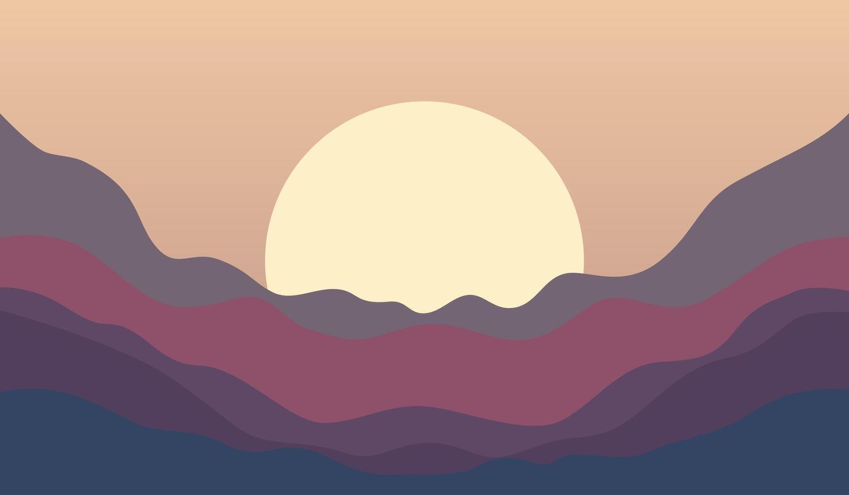 Abstract Wavy Background With Sun In The Center vector