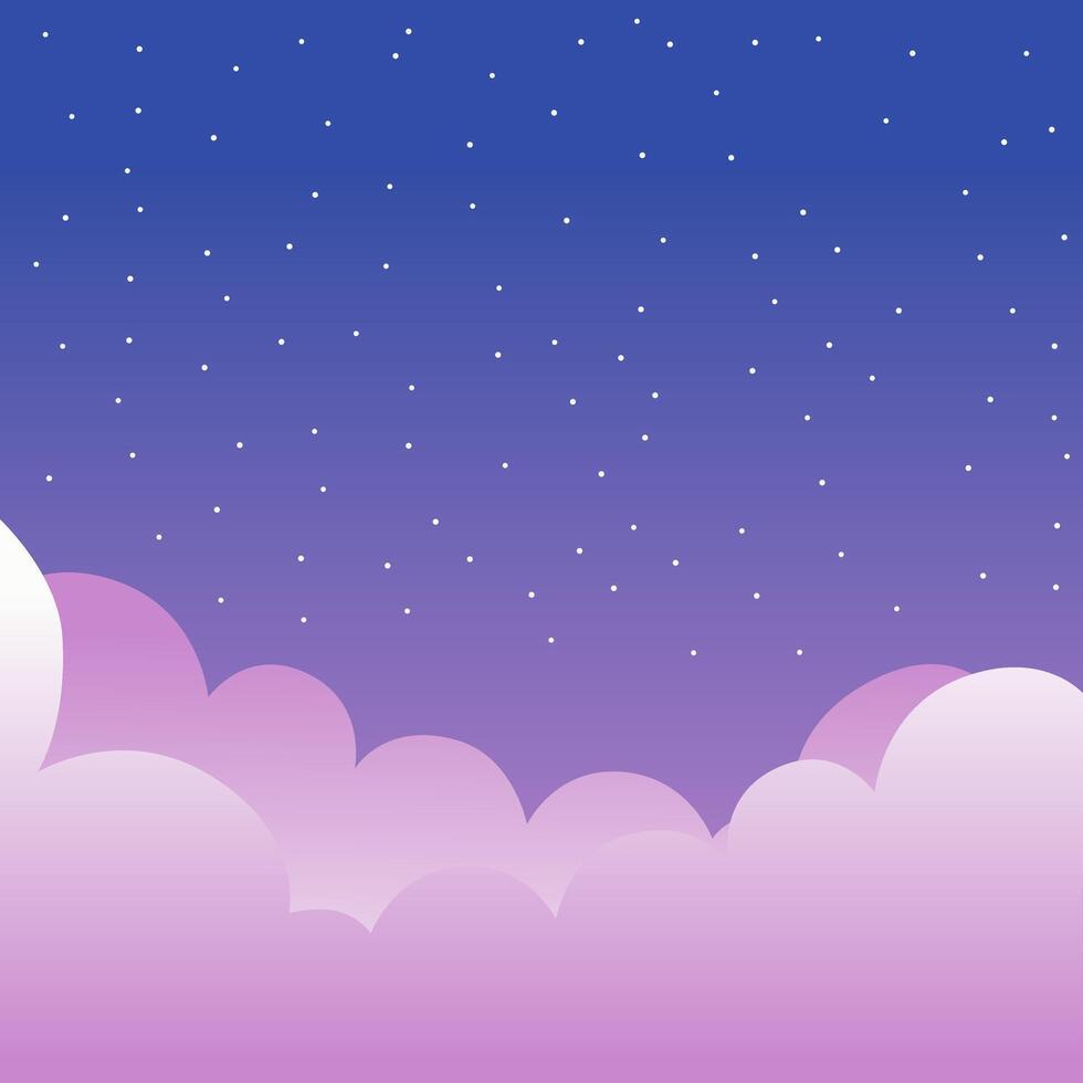 Cloudy Sky Background Filled with StarsCloudy Sky Background Filled with Stars vector
