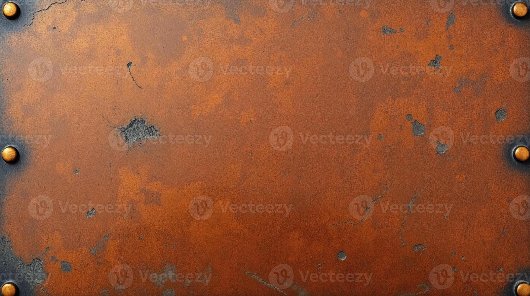 Rusty metal plate with rivets metal background, 3d rendering, closeup of rusty metal panels with visible seams and corrosion patterns. photo