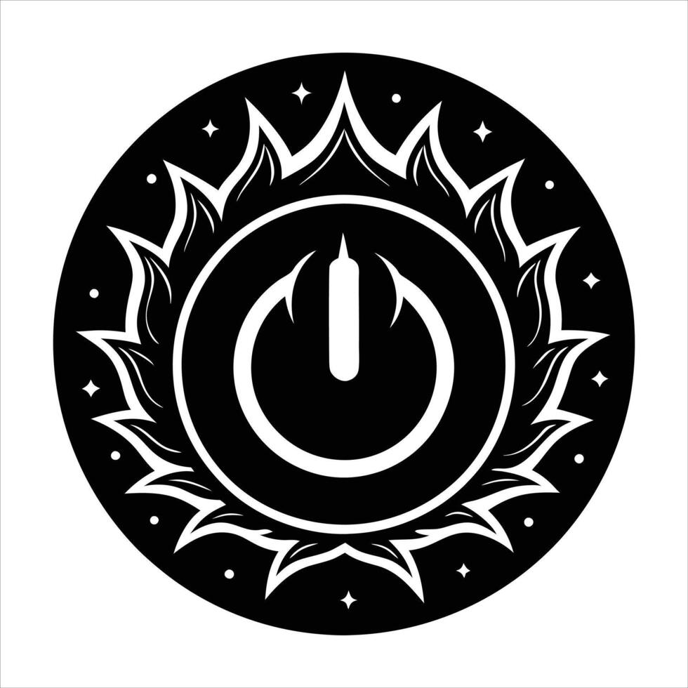 Power Button Embroidered vector