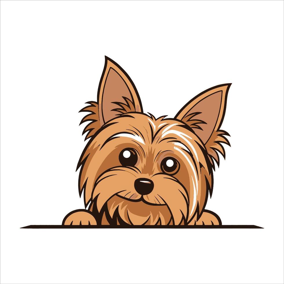 Peeking Yorkshire Terrier Dog vector