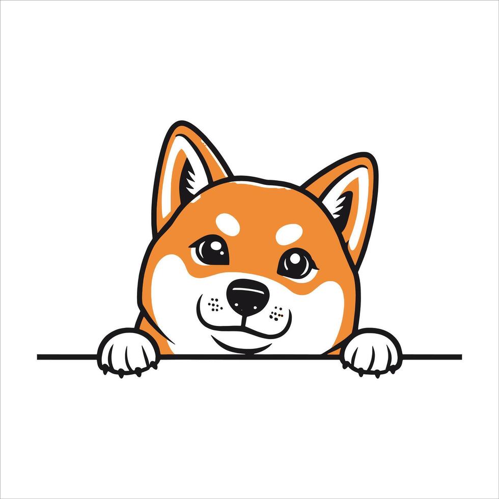 Peeking Shiba Inu Dog vector