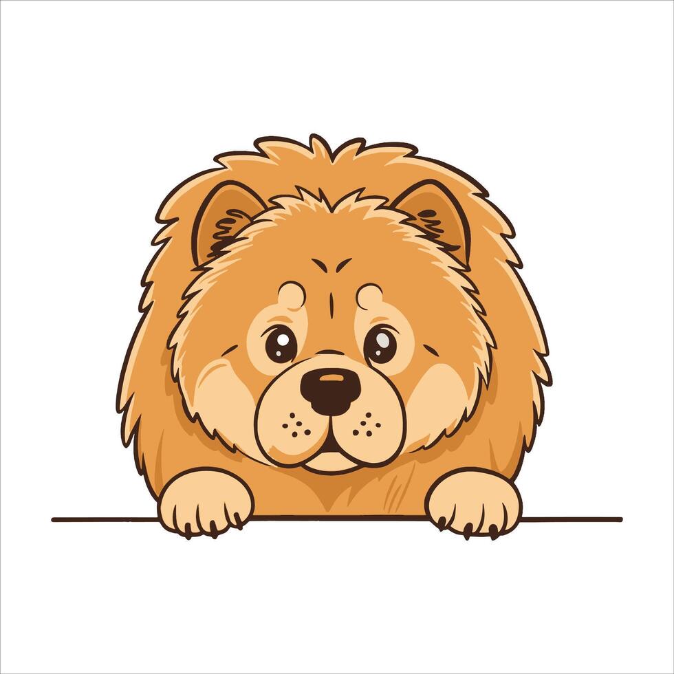 Peeking Chow Chow Dog Vectors
