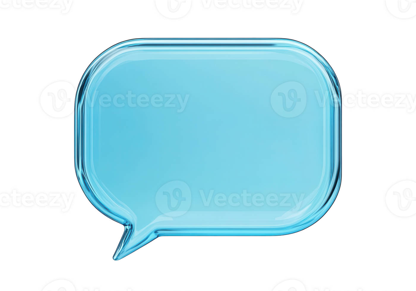 Rectangular Blue Speech Bubble with Tail to Left png