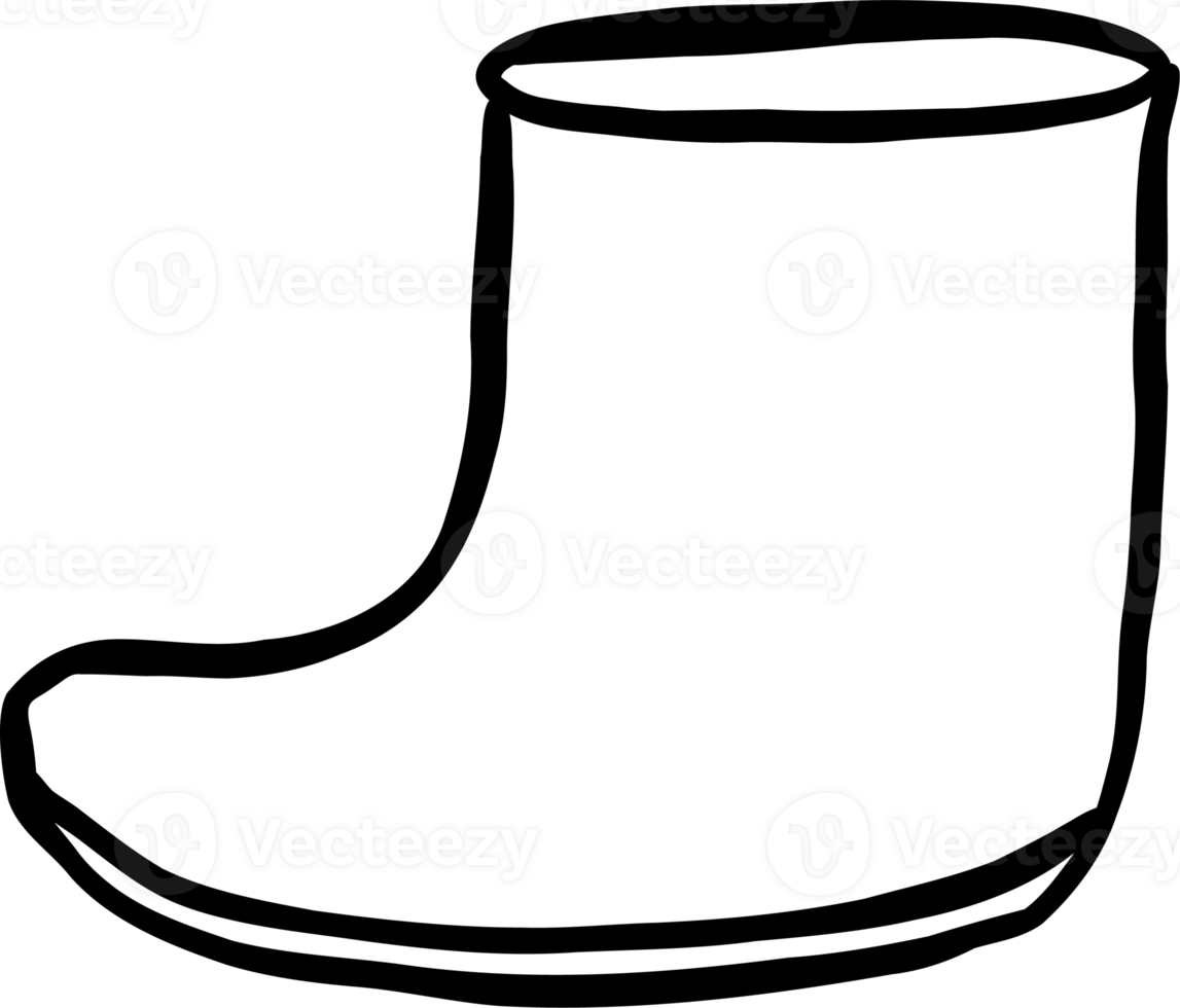 Cute Rain Boot Doodle Outline png
