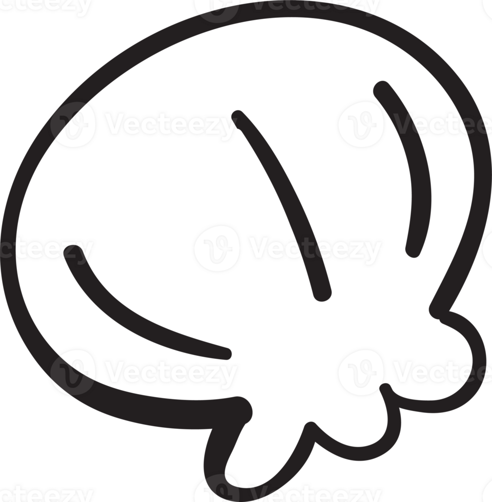 Cute Seashell Prickly Doodle Outline png