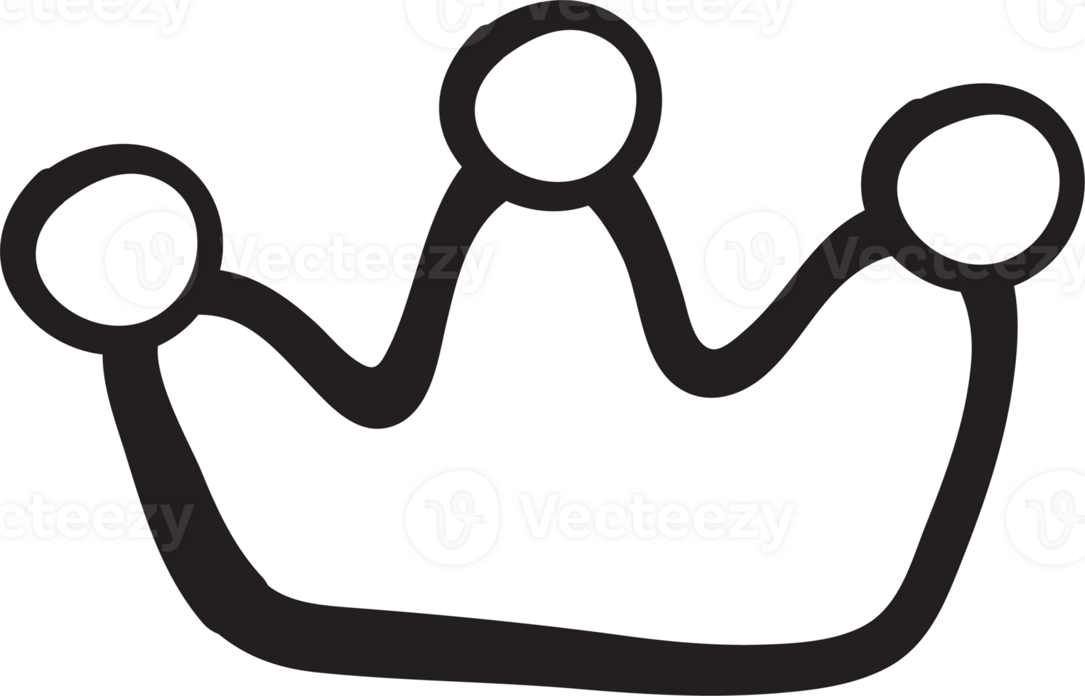 Cute Crown Outline Doodle png