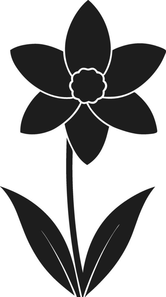 Elegant Spring Daffodil Flower Silhouette - Minimalist Floral Design vector
