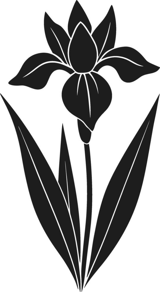 Graceful Iris Flower Silhouette - Elegant Botanical for Spring and Floral Designs vector