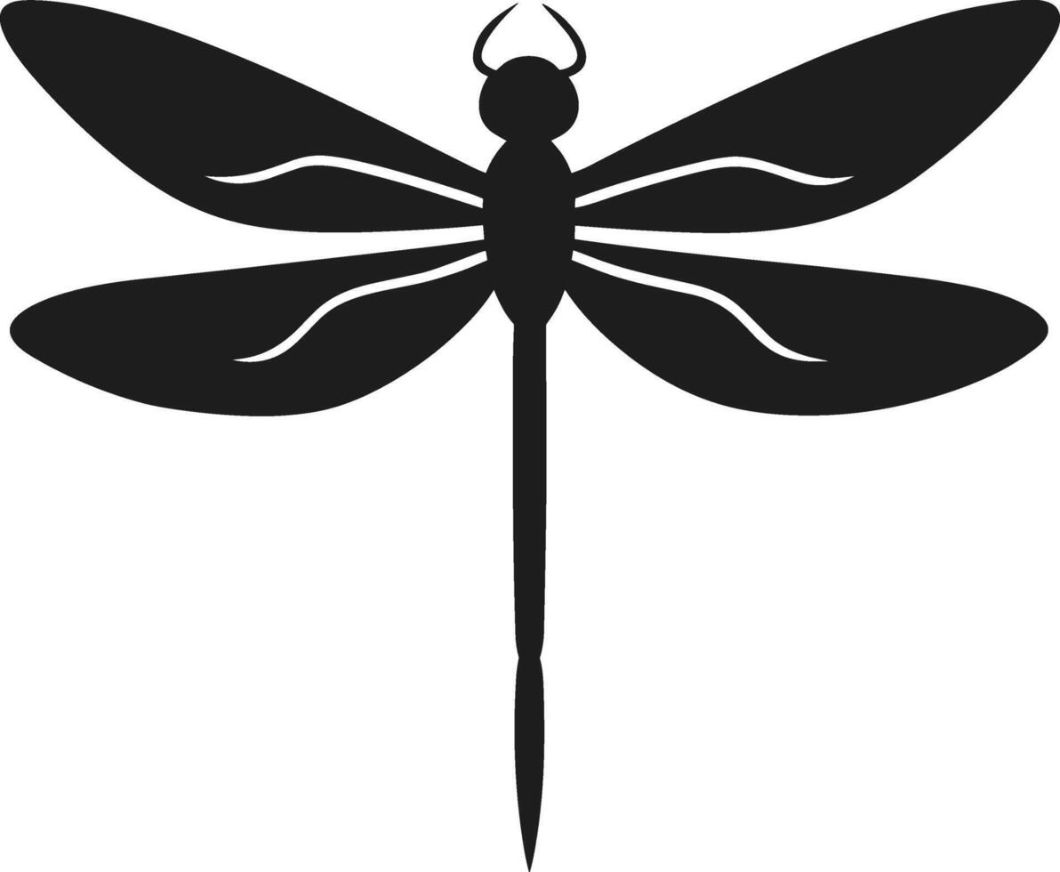 Minimalist Dragonfly Silhouette - Elegant Nature-Inspired Illustration vector