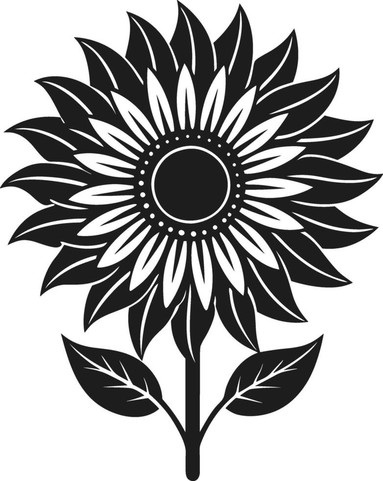 An Elegant Sunflower Silhouette - A Perfect Floral Design for Mother's Day vector
