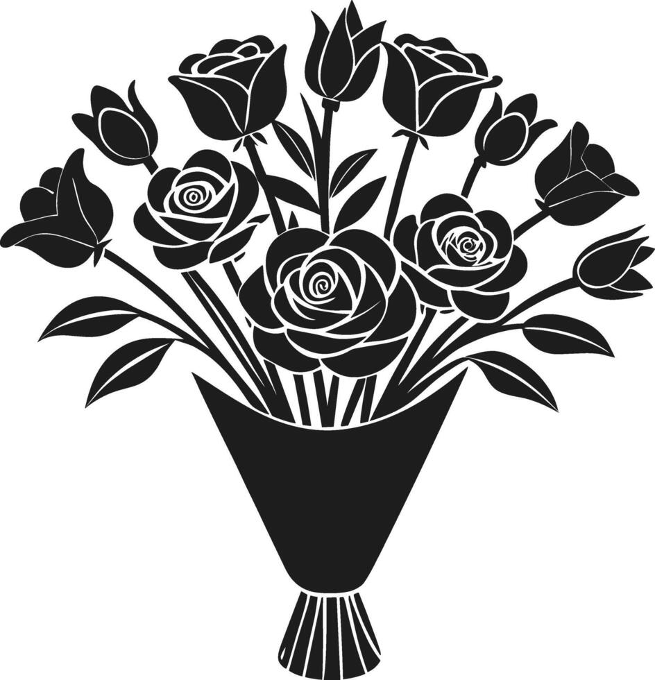 An Elegant Floral Bouquet Silhouette - Perfect for Mother's Day, Weddings, and Special Occasions vector