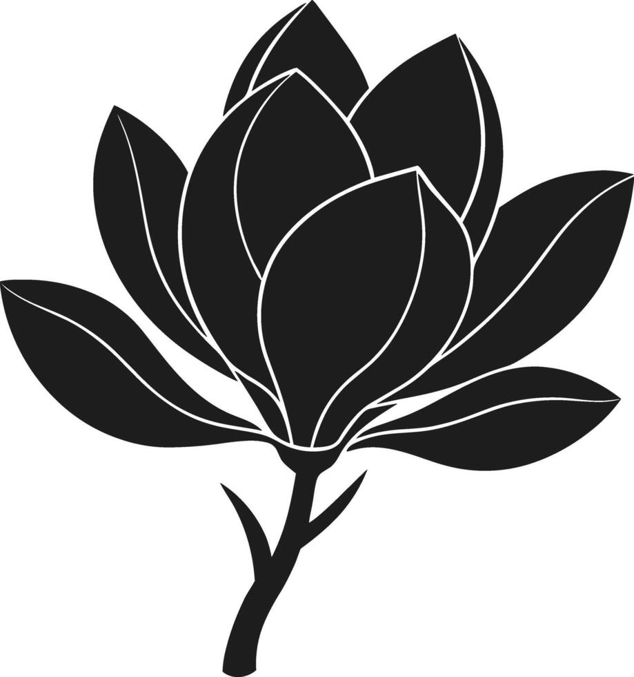 Minimalist Magnolia Silhouette - Elegant Spring Floral Illustration vector