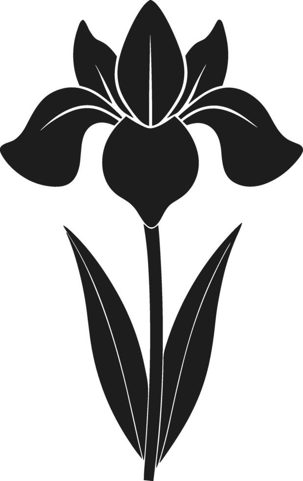 Elegant Iris Flower Silhouette - Botanical Illustration for Spring Designs vector
