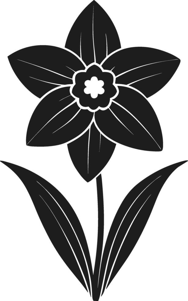Elegant Daffodil Silhouette - Minimalist Spring Floral Illustration vector