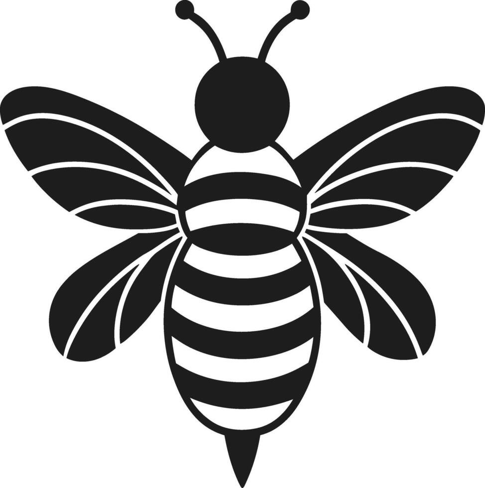 Flying Honey Bee Silhouette - Spring and Nature Illustration vector
