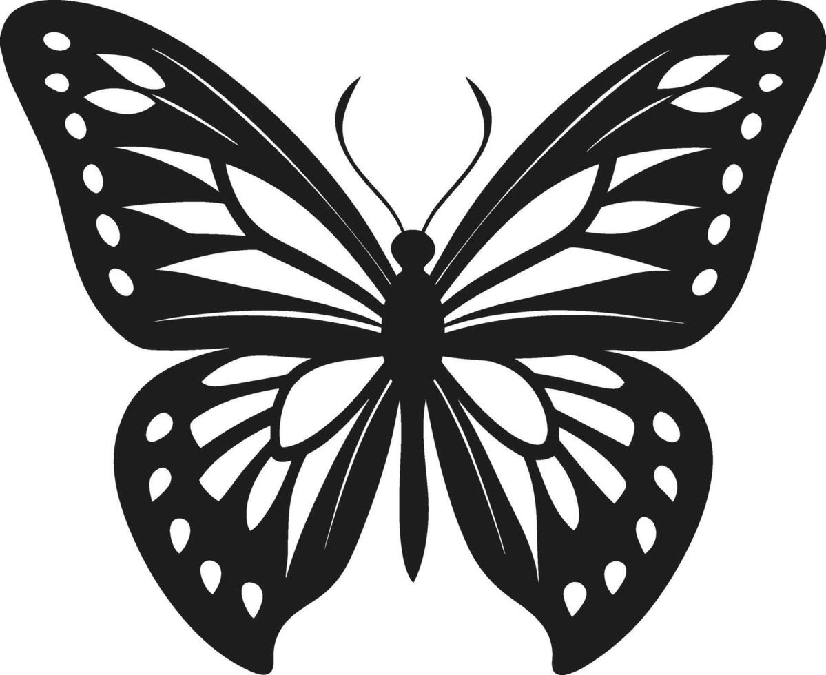 Elegant Butterfly Silhouette - Intricate Spring Illustration vector