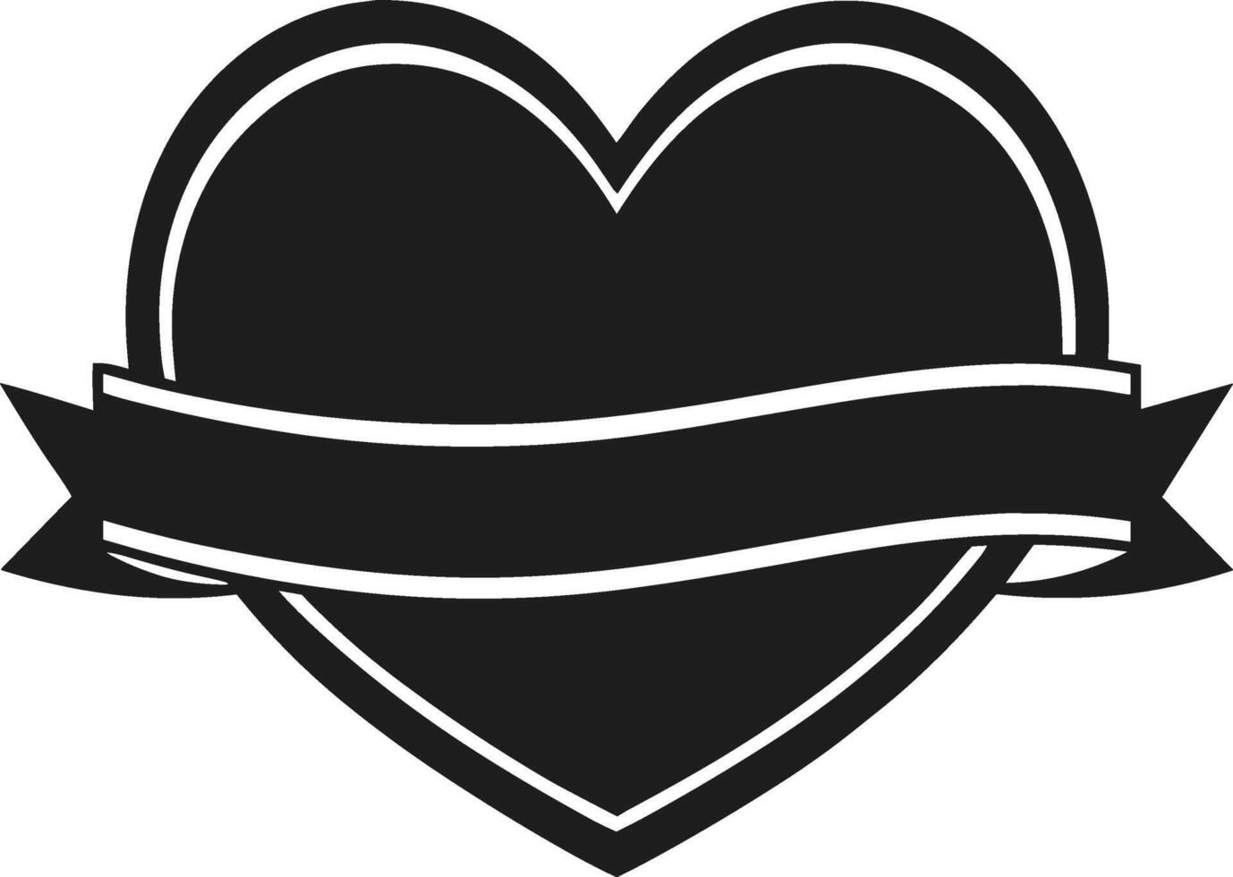 Vintage Heart with Blank Ribbon Banner - Customizable Illustration vector