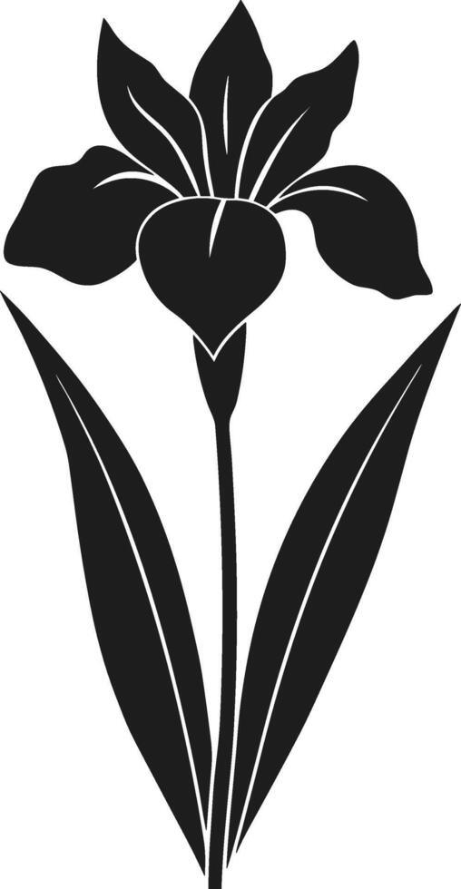 An Elegant Iris Flower Silhouette - Minimalist Botanical for Spring Designs vector