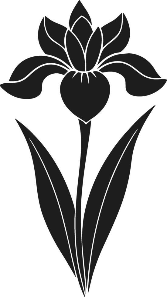 An Elegant Iris Flower Silhouette - Minimalist Botanical for Spring and Floral Designs vector