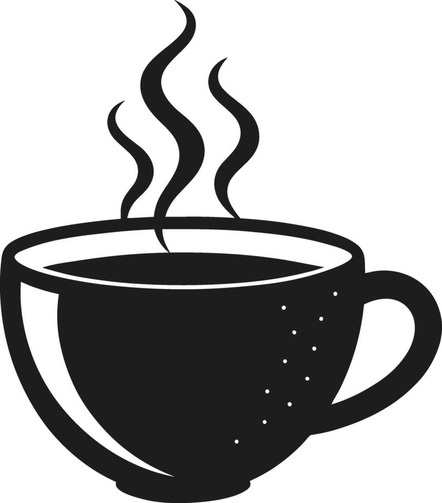 Steaming Coffee Cup Silhouette - Elegant Cafe and Beverage Design vector
