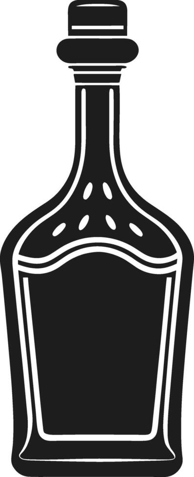 Elegant Liquor Bottle - Black Silhouette Alcohol Container for Beverage Branding Design vector