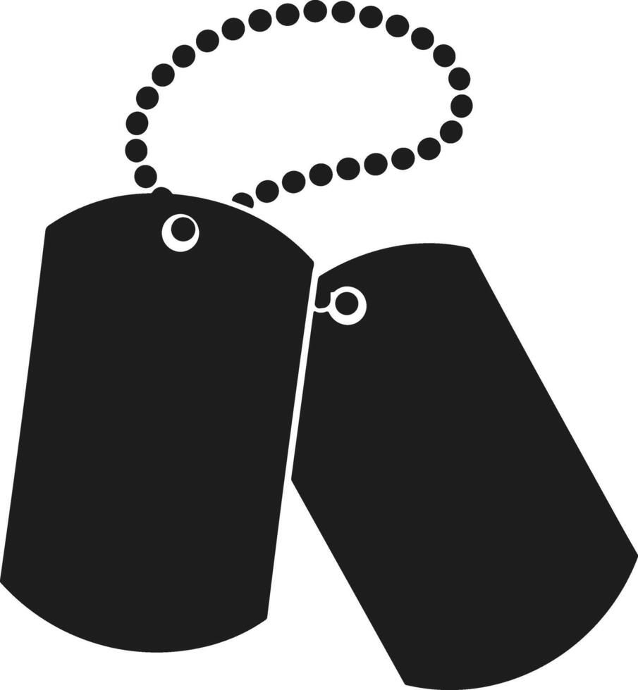 A Military Dog Tags Silhouette for Memorial Day Tribute vector
