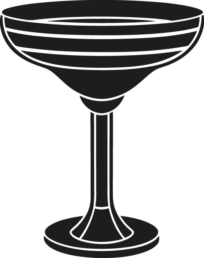 Elegant Margarita Glass Silhouette - Black Illustration vector