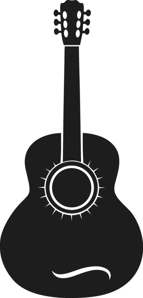 Acoustic Guitar Silhouette - Traditional String Instrument Illustration vector