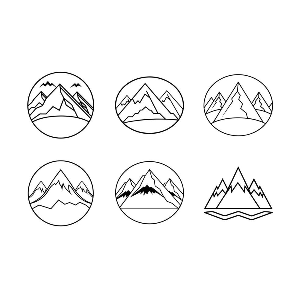 Mountain Range Illustration Scenic Landscape Design for Digital Use vector