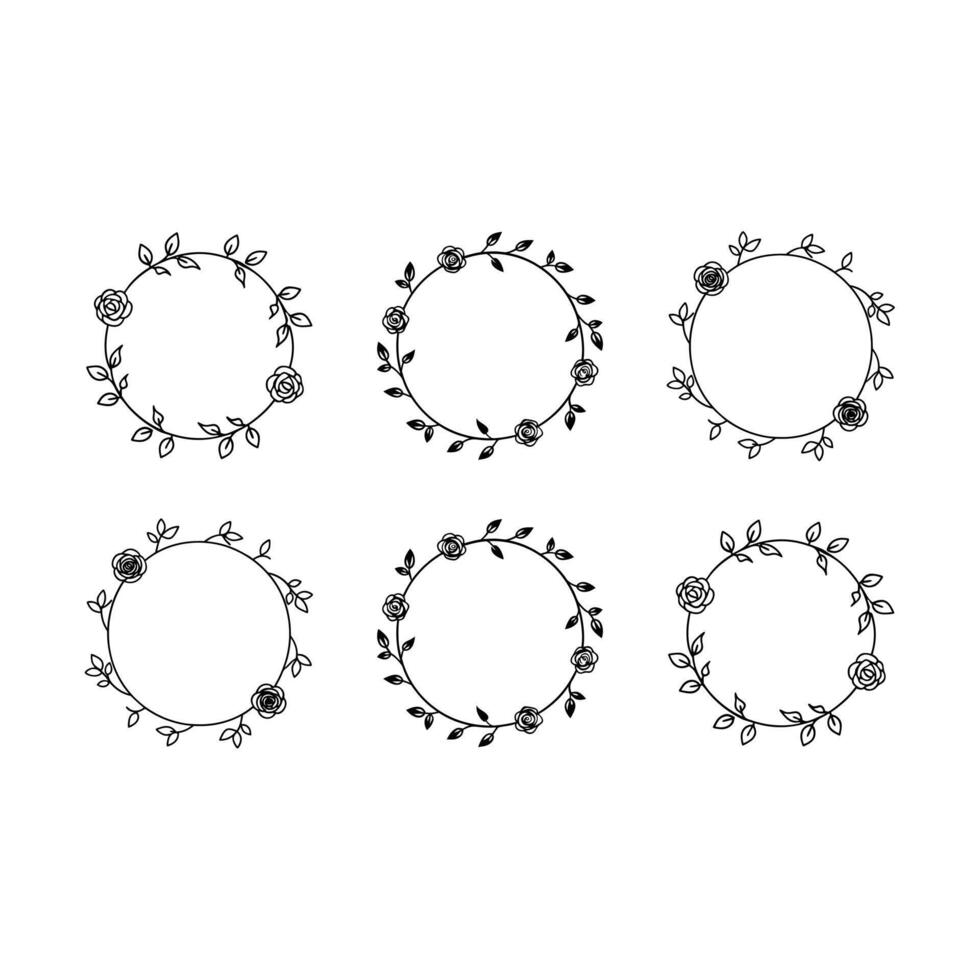 Elegant circular wreath frame , perfect for decor, logos, cards, and graphic design vector