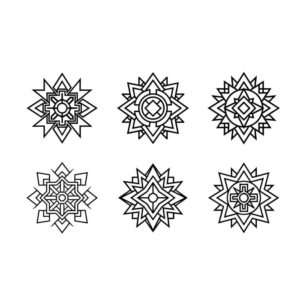 Intricate Aztec-inspired mandala for digital art, prints, and design projects. vector