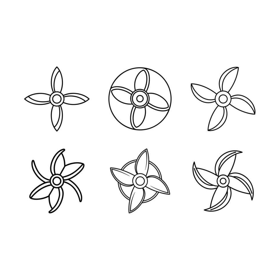 Minimal propeller icon ideal for aviation, marine, or mechanical design projects vector