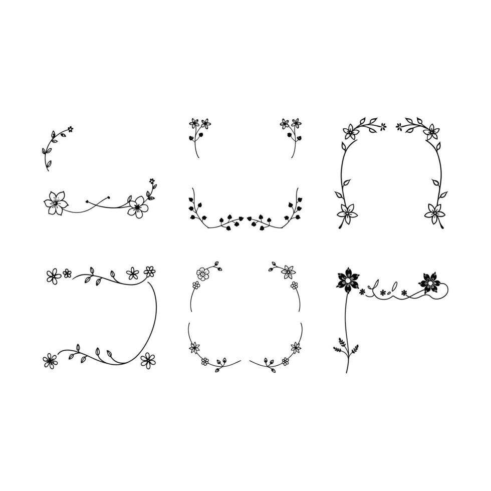 Elegant delicate flower border design for creative and decorative projects vector