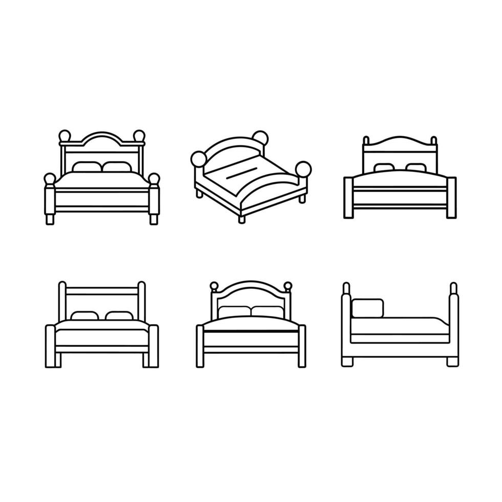 Minimal bed icon for UI, apps, and home design perfect for digital and print use vector