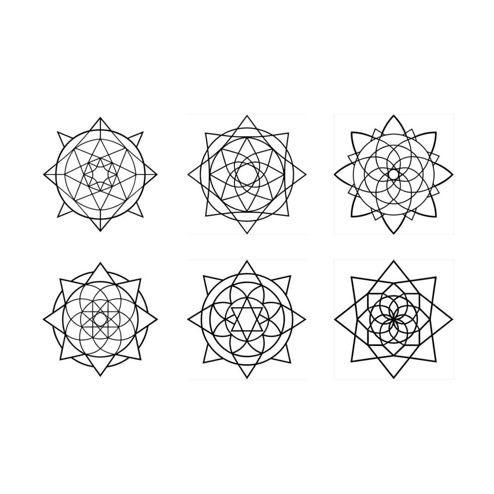 Sacred geometry mandala for spiritual, abstract, and artistic design projects. vector
