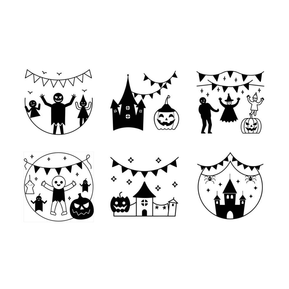 Spooky Halloween Party Design, perfect for invitations, banners, and decorations. vector