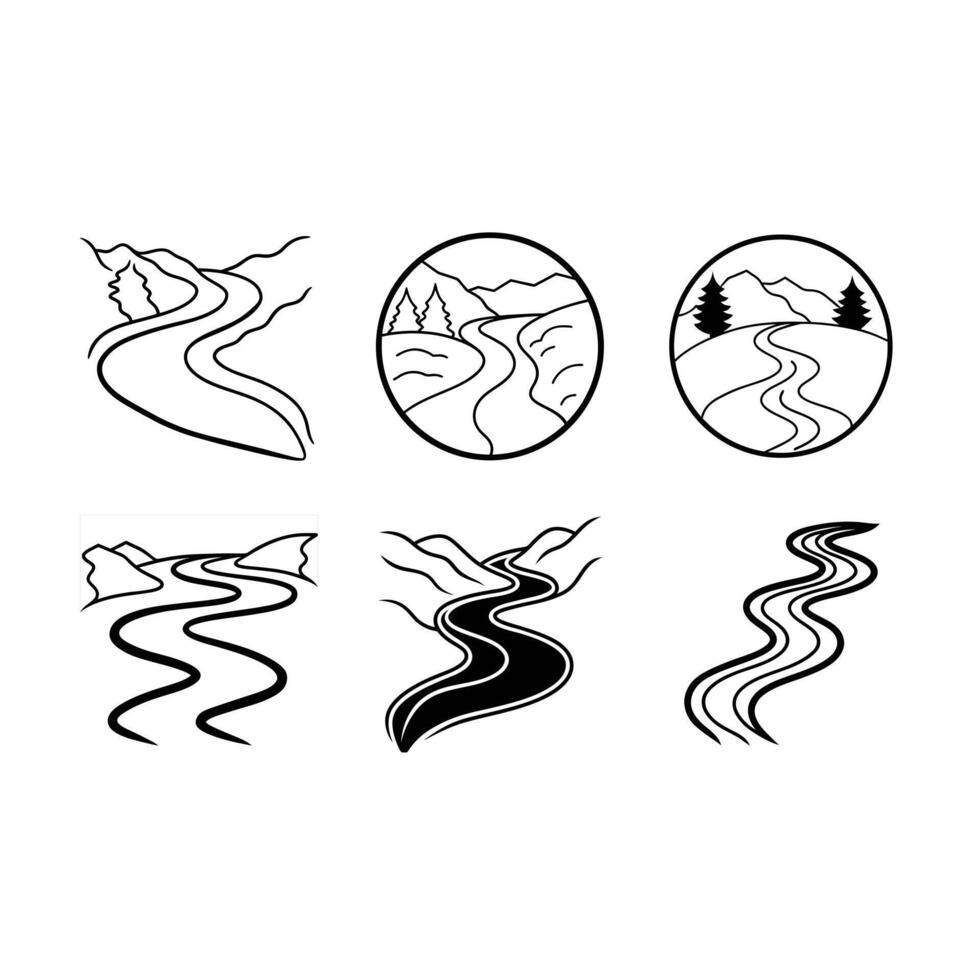 River or Stream Graphic Design for Nature Illustrations and Projects vector
