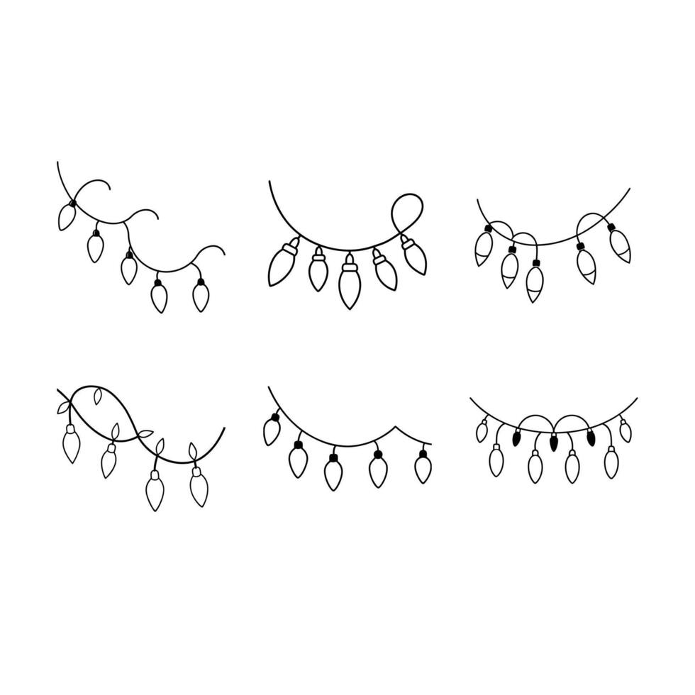 Festive Christmas lights for holiday-themed designs, decor, and digital art vector