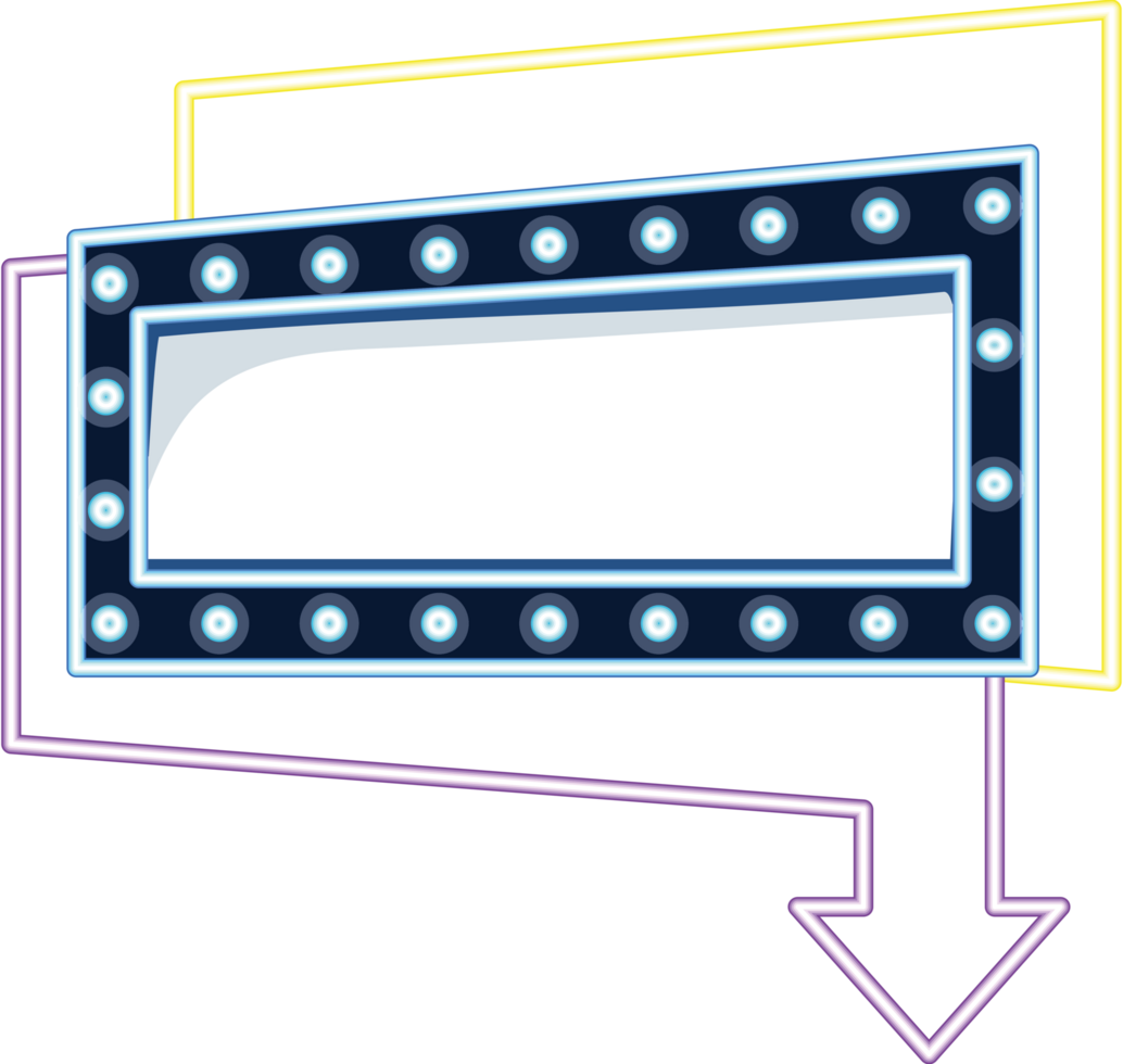 marquee sign with lights and arrow png