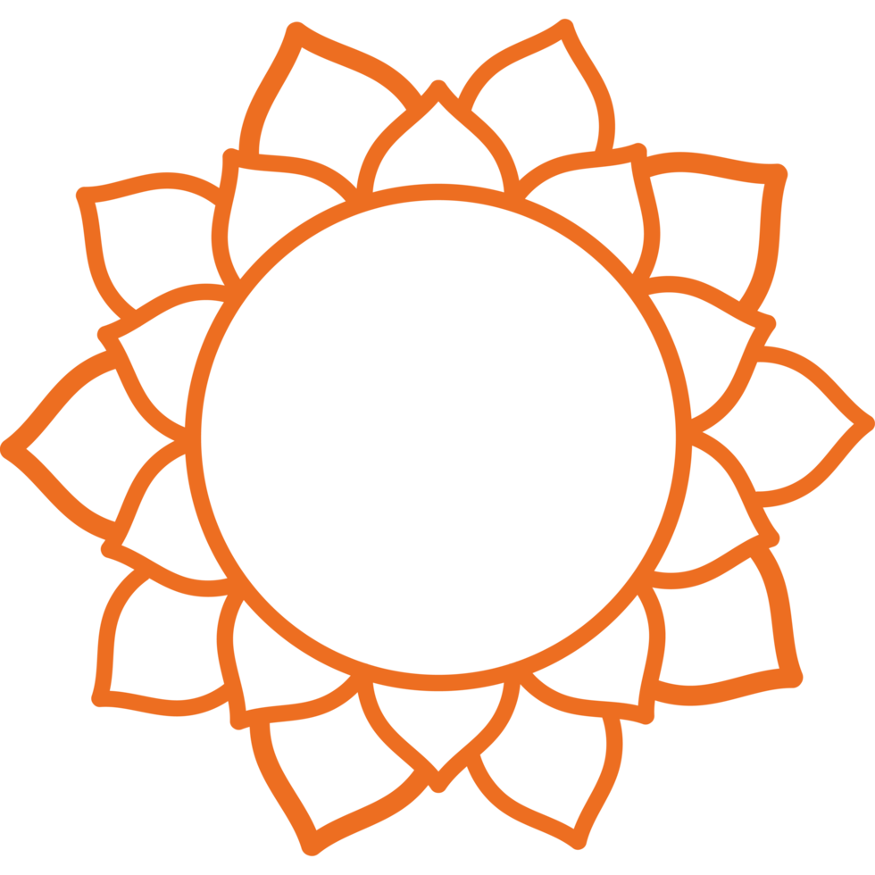 orange mandala linear style png