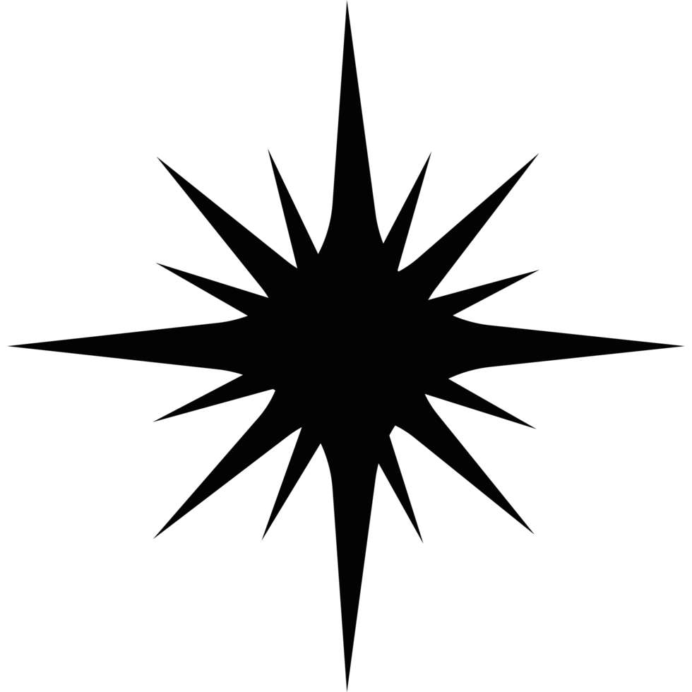 black star shape design png