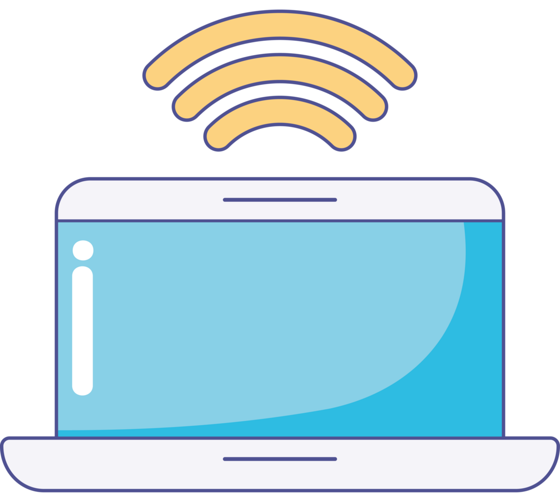 laptop connected internet technology png