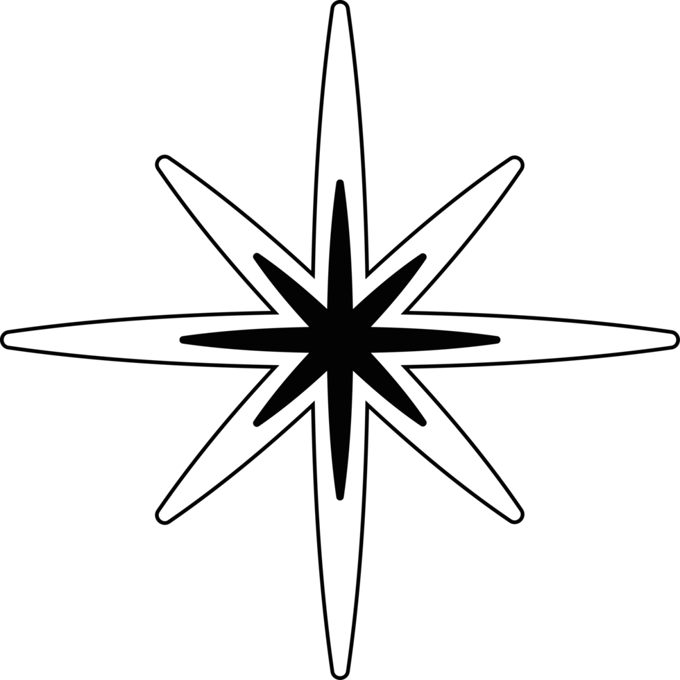 black star with line border png