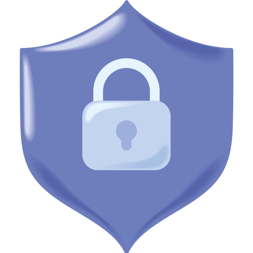 shield with security padlock png