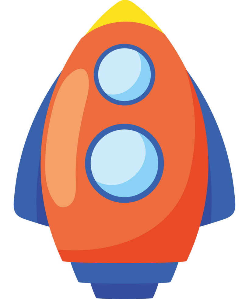 space spaceship cartoon isolated png