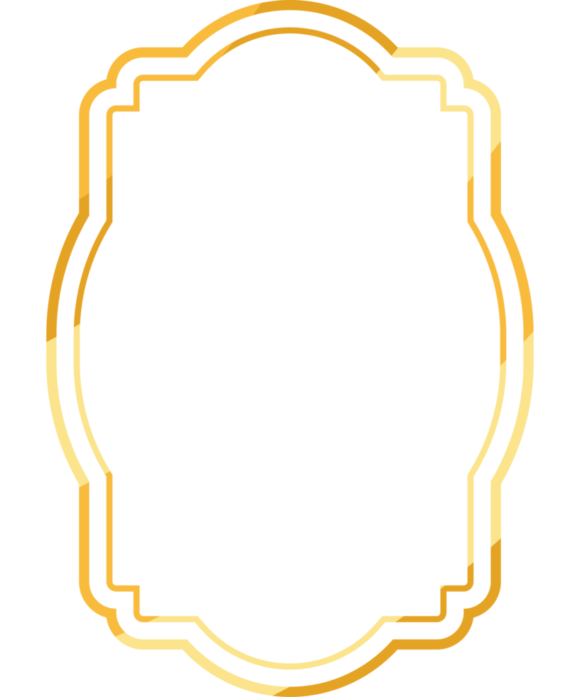 golden frame retro design png