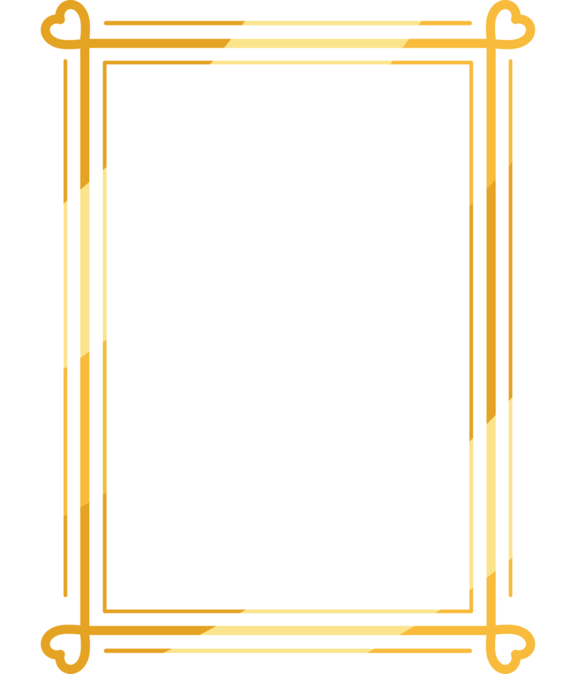 golden frame with hearts png