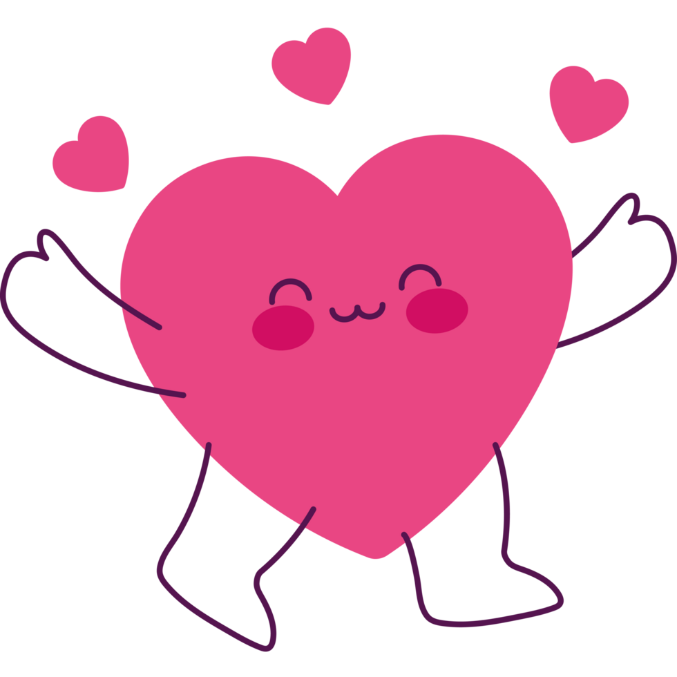 Heart with Floating Hearts Illustration png