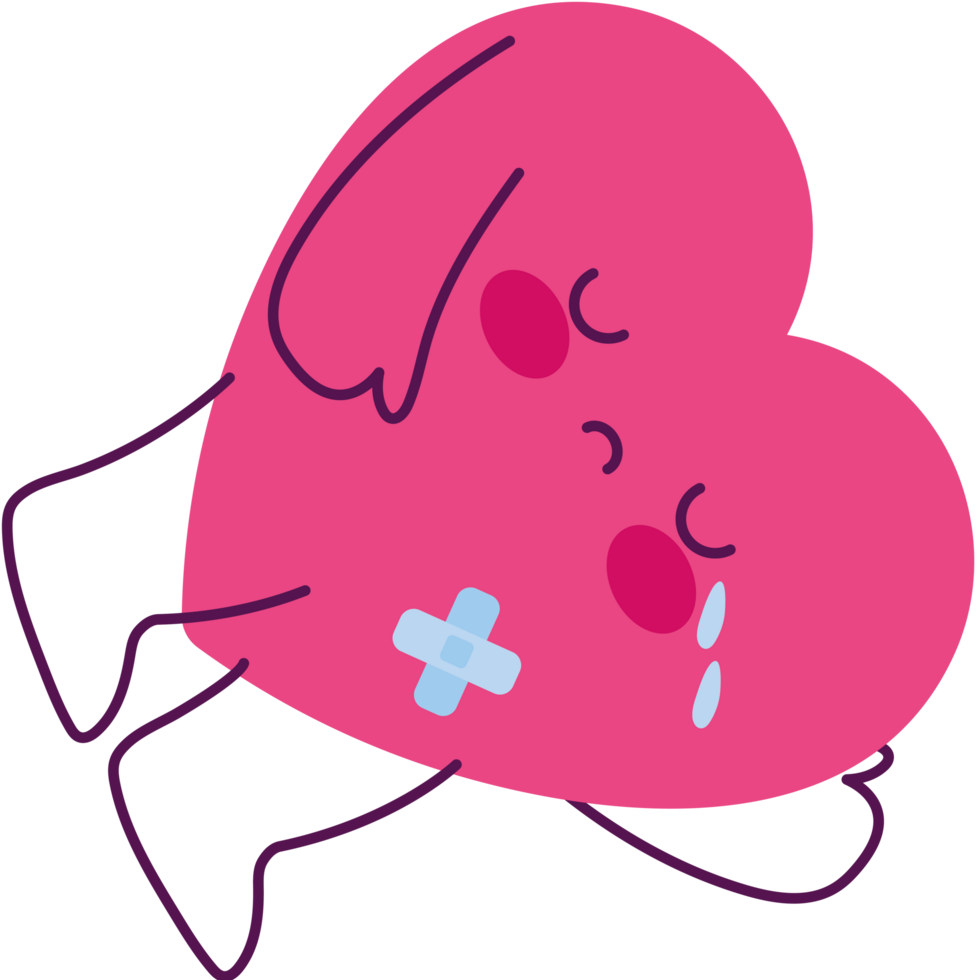 Crying Heart with Sad Expression Illustration png